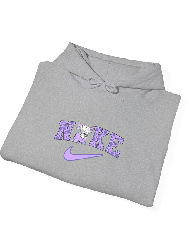 Cute Highland Cow Nike Inspired Hooded Sweatshirt