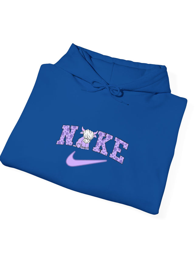Cute Highland Cow Nike Inspired Hooded Sweatshirt