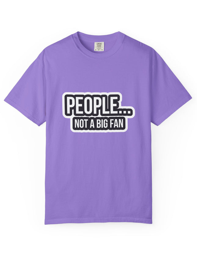 UtopiTees funny sarcastic purple graphic t-shirt – novelty People Not a Big Fan tee with bold white text design