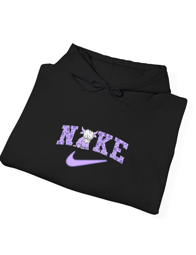 Cute Highland Cow Nike Inspired Hooded Sweatshirt