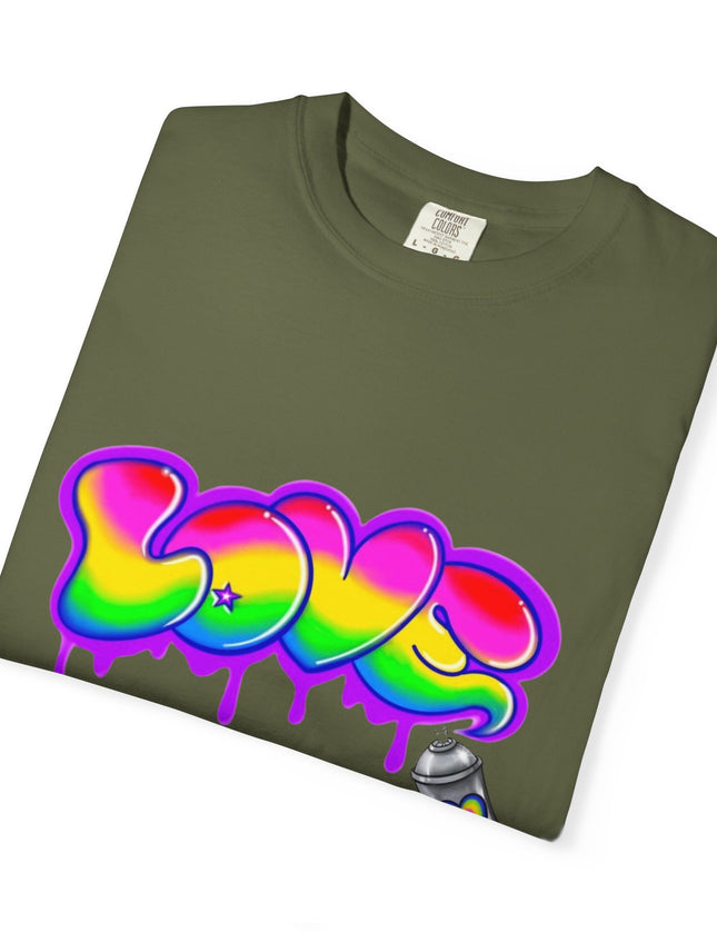 Graffiti Love T-Shirt – Rainbow Spray Paint Drip Tee