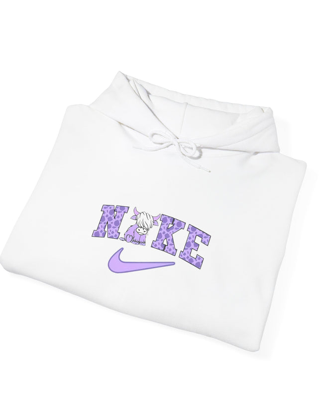 Cute Highland Cow Nike Inspired Hooded Sweatshirt