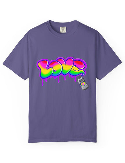 Graffiti Love T-Shirt – Rainbow Spray Paint Drip Tee
