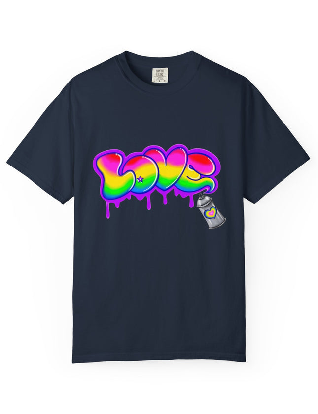 Graffiti Love T-Shirt – Rainbow Spray Paint Drip Tee