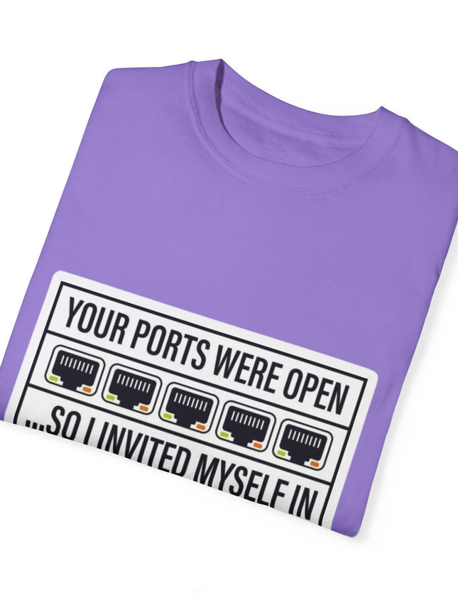 Open Ports – Hacker Humor T-shirt for the Socially Unfirewalled