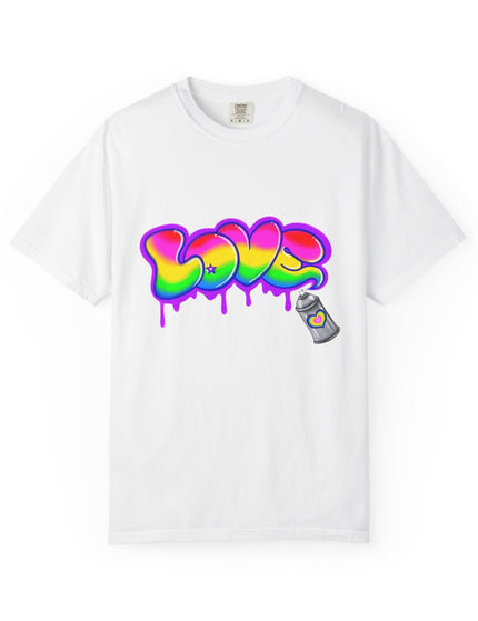 Graffiti Love T-Shirt – Rainbow Spray Paint Drip Tee