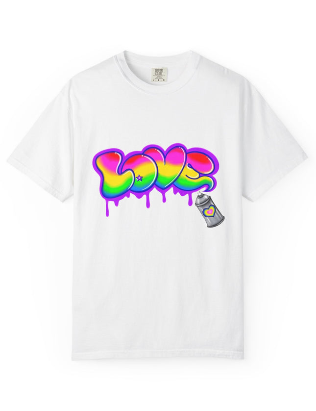 Graffiti Love T-Shirt – Rainbow Spray Paint Drip Tee