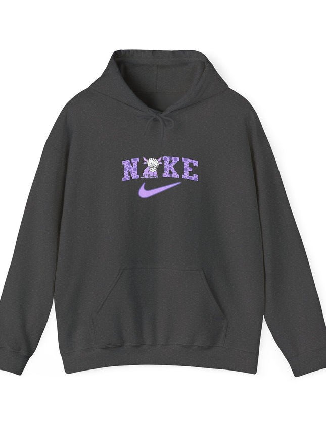 Cute Highland Cow Nike Inspired Hooded Sweatshirt