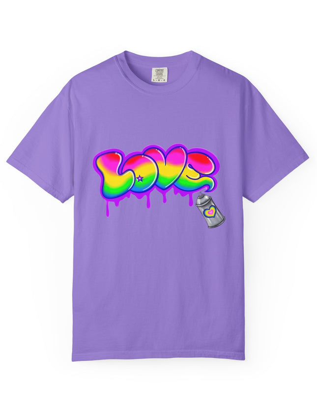Graffiti Love T-Shirt – Rainbow Spray Paint Drip Tee