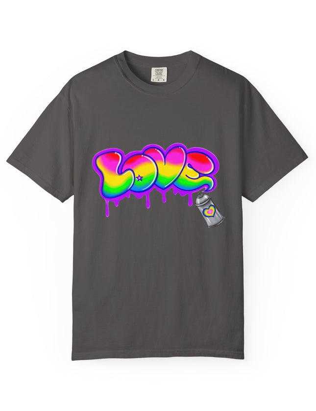 Graffiti Love T-Shirt – Rainbow Spray Paint Drip Tee
