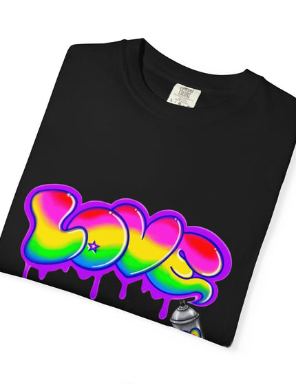 Graffiti Love T-Shirt – Rainbow Spray Paint Drip Tee
