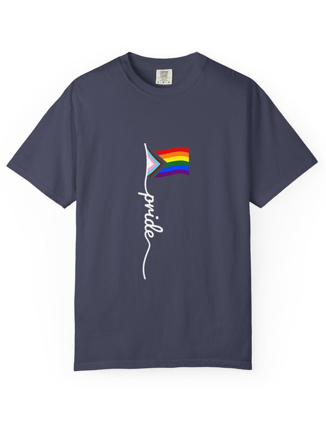 UtopiTees LGBT pride navy blue graphic t-shirt – progressive rainbow flag pride tee