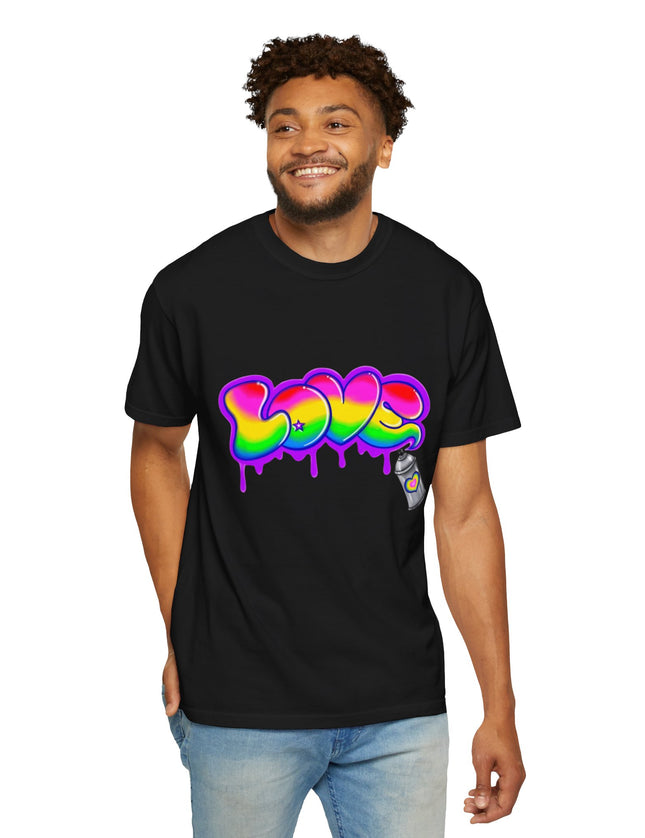Graffiti Love T-Shirt – Rainbow Spray Paint Drip Tee