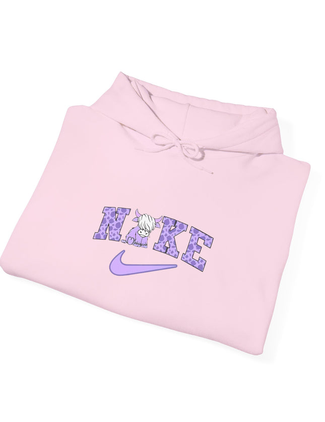 Cute Highland Cow Nike Inspired Hooded Sweatshirt