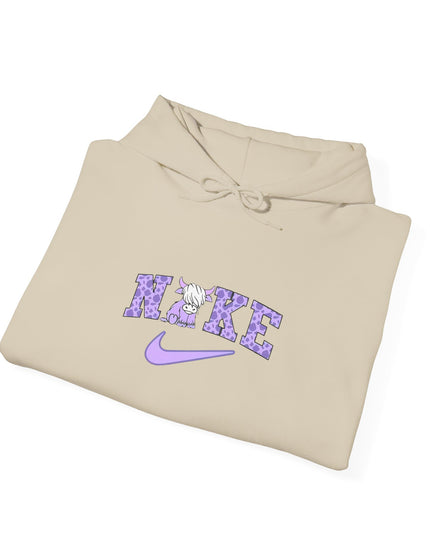 Cute Highland Cow Nike Inspired Hooded Sweatshirt