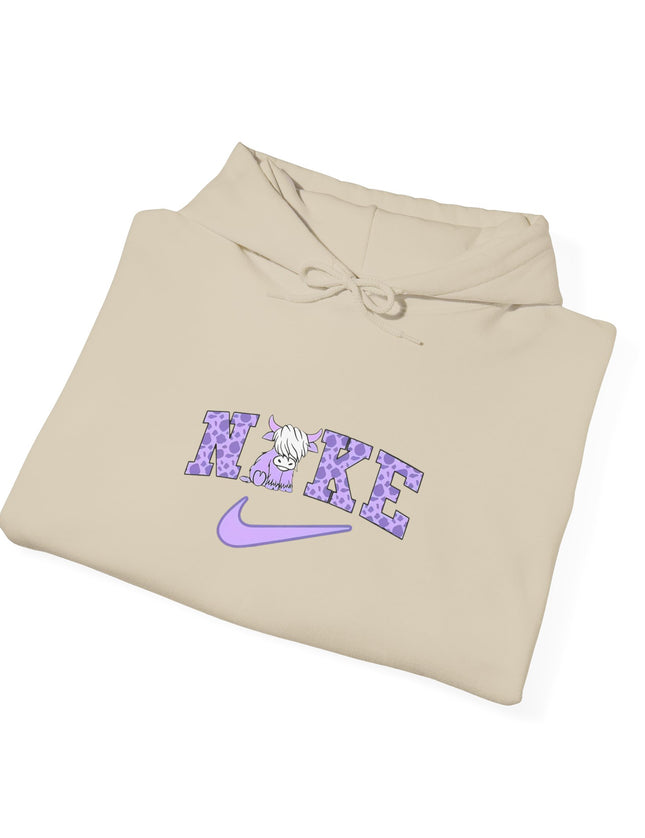 Cute Highland Cow Nike Inspired Hooded Sweatshirt