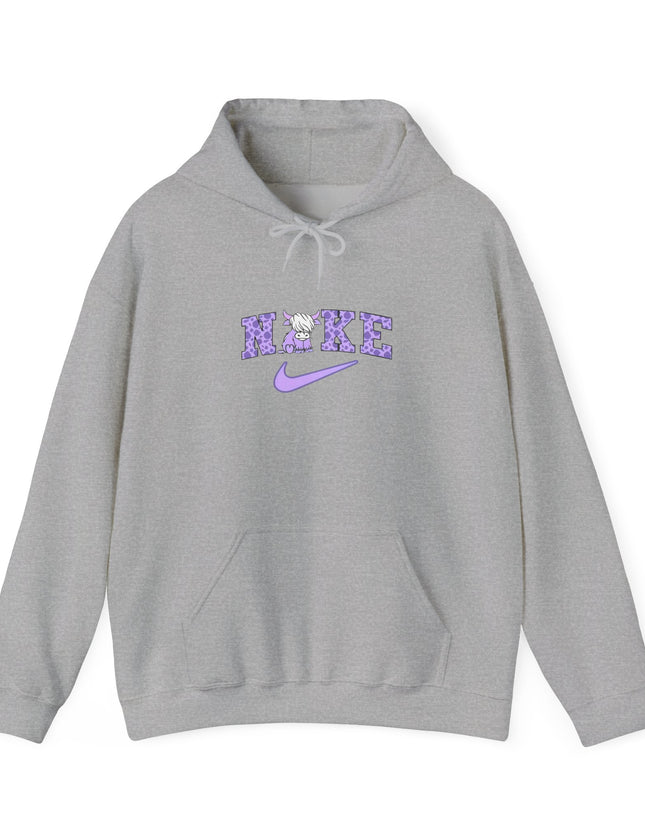 Cute Highland Cow Nike Inspired Hooded Sweatshirt