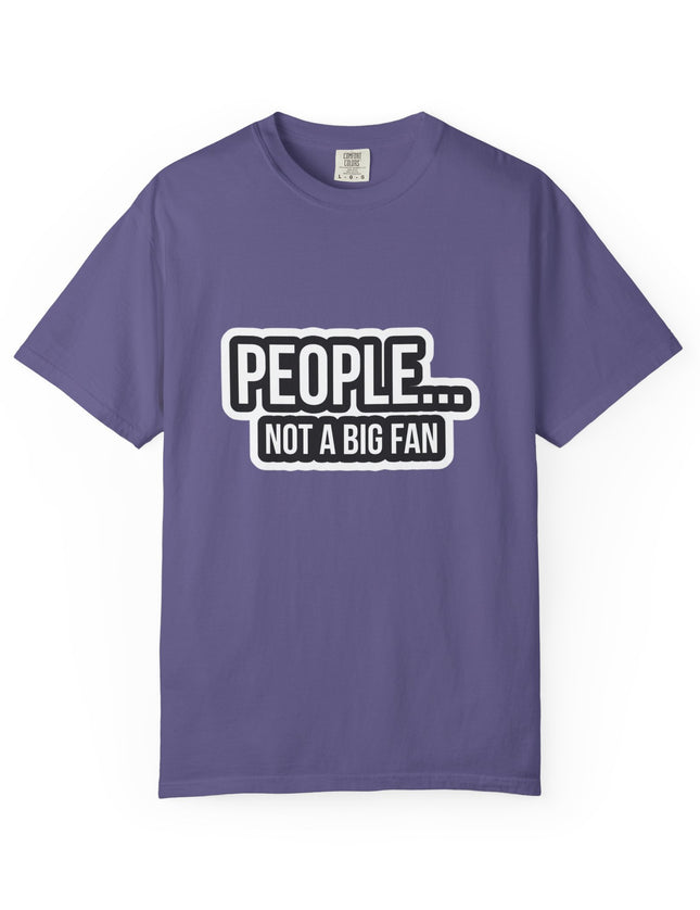 UtopiTees funny sarcastic purple graphic t-shirt – novelty People Not a Big Fan tee with bold white text design