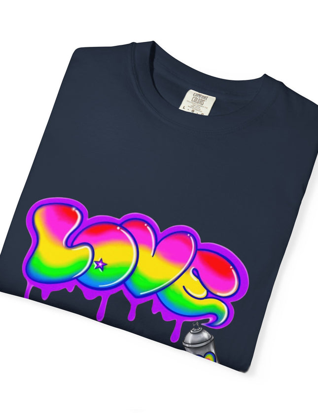 Graffiti Love T-Shirt – Rainbow Spray Paint Drip Tee