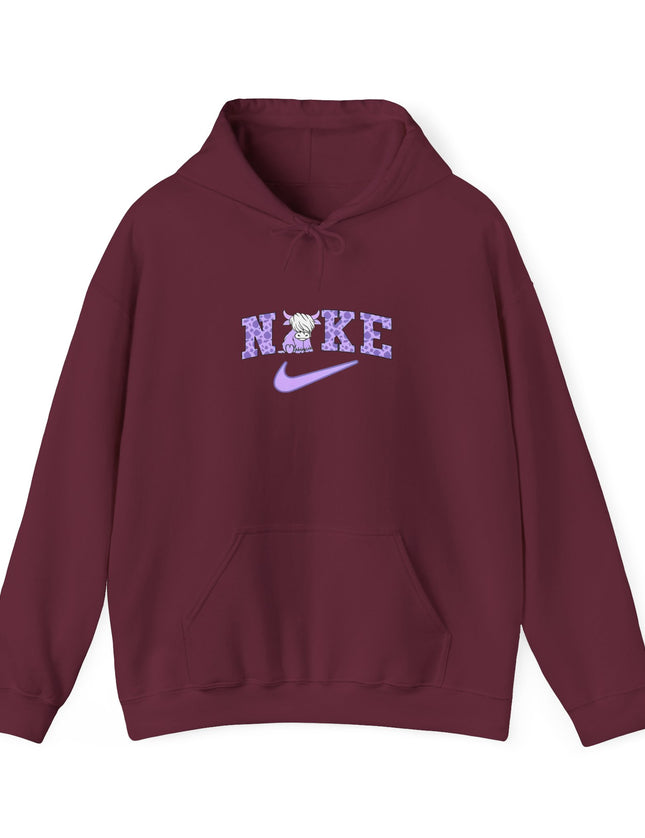 Cute Highland Cow Nike Inspired Hooded Sweatshirt