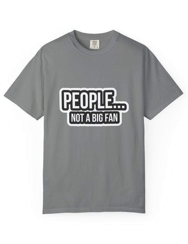 UtopiTees funny sarcastic grey graphic t-shirt – novelty People Not a Big Fan tee with bold white text design