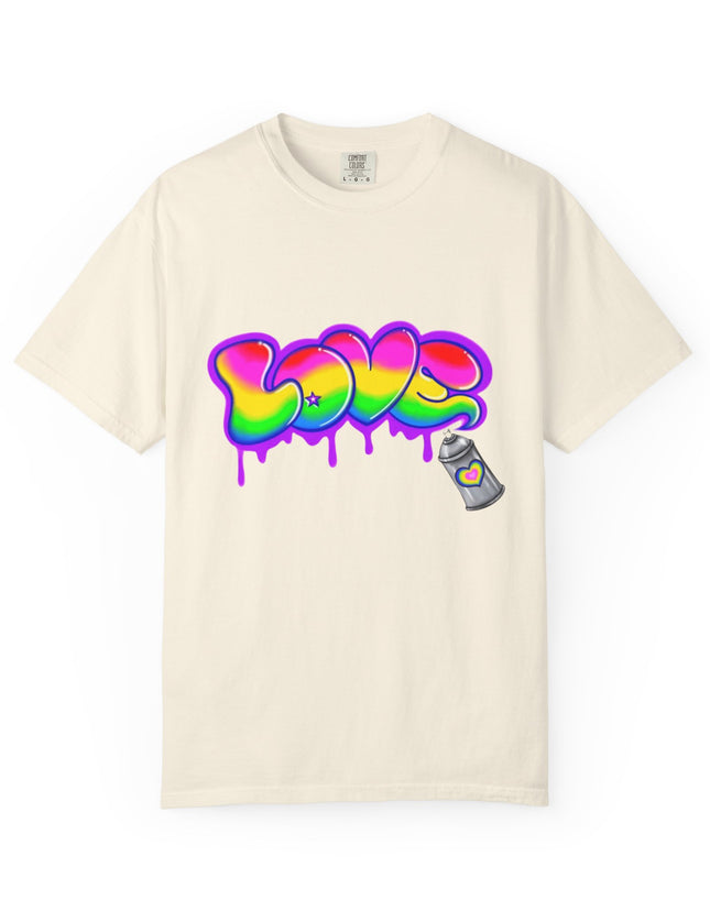 Graffiti Love T-Shirt – Rainbow Spray Paint Drip Tee