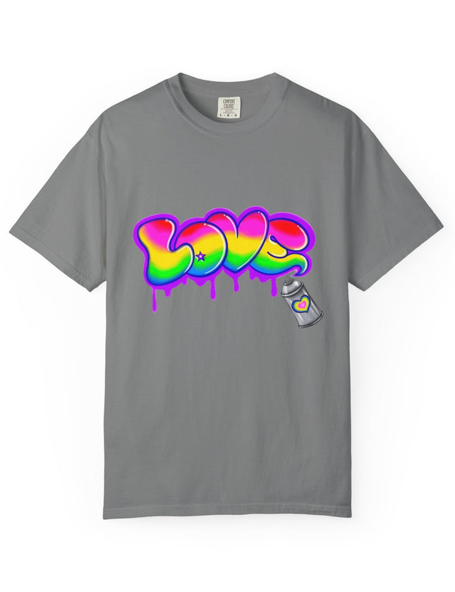 Graffiti Love T-Shirt – Rainbow Spray Paint Drip Tee
