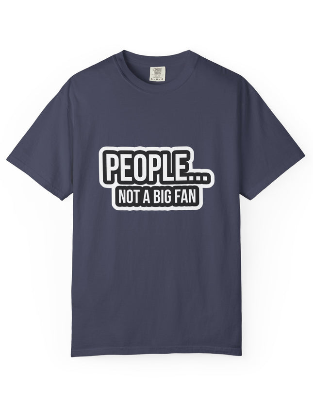 UtopiTees funny sarcastic dark grey graphic t-shirt – novelty People Not a Big Fan tee with bold white text design