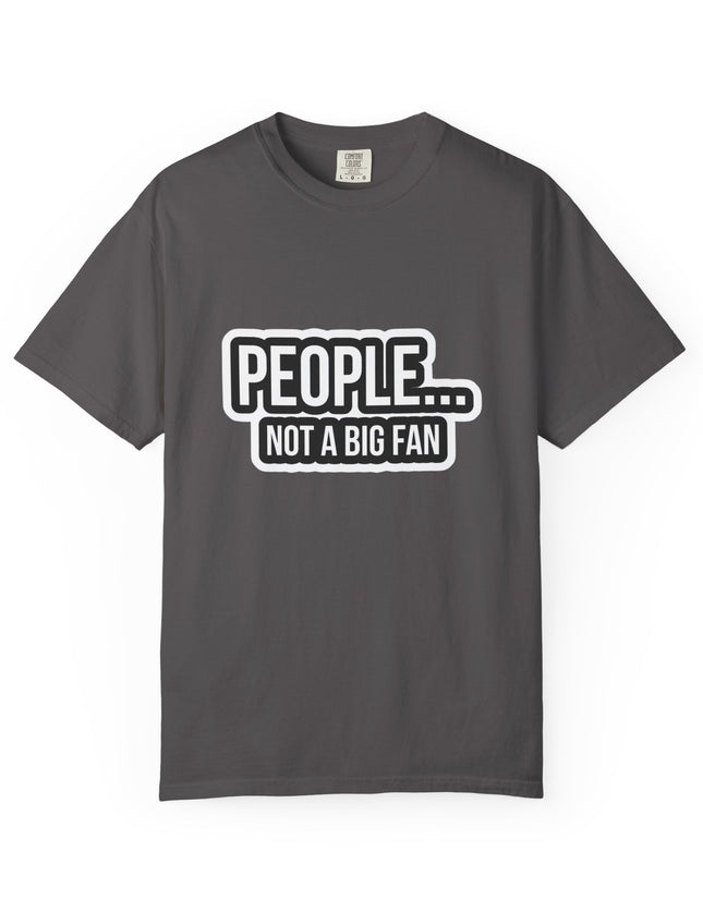 UtopiTees funny sarcastic grey graphic t-shirt – novelty People Not a Big Fan tee with bold white text design