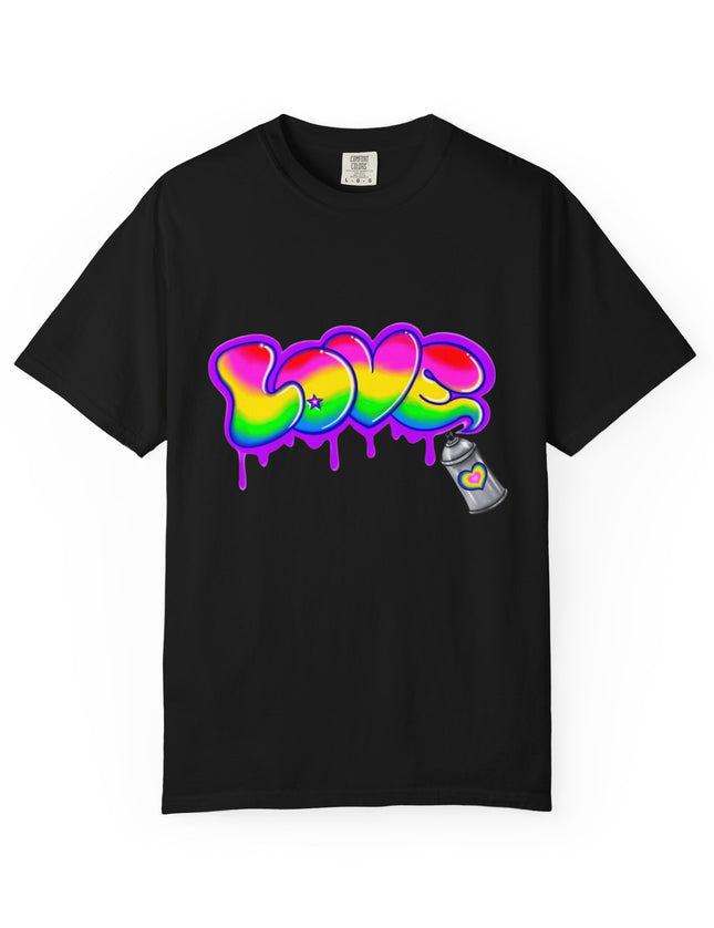 Graffiti Love T-Shirt – Rainbow Spray Paint Drip Tee