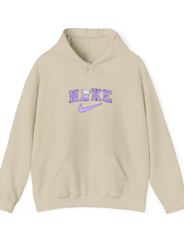Cute Highland Cow Nike Inspired Hooded Sweatshirt