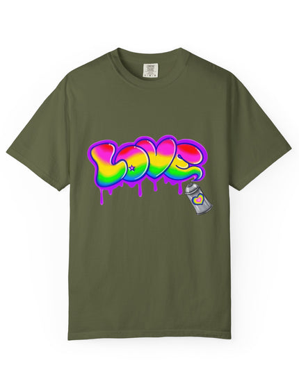 Graffiti Love T-Shirt – Rainbow Spray Paint Drip Tee