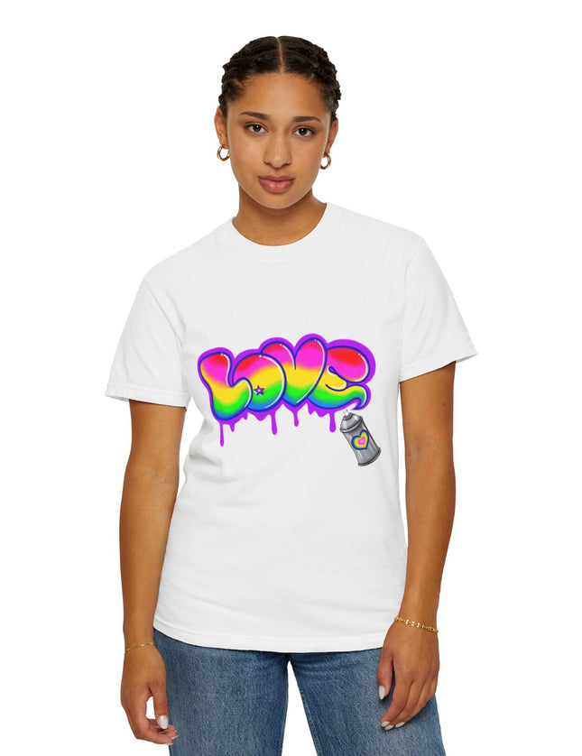 Graffiti Love T-Shirt – Rainbow Spray Paint Drip Tee